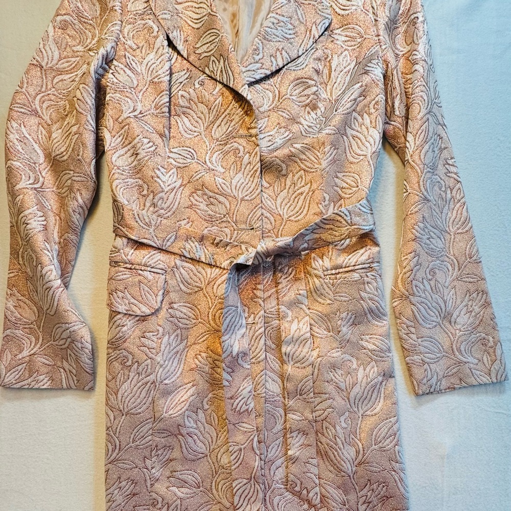 Marciano Jacquard Pink Trench With Belt Size Medium